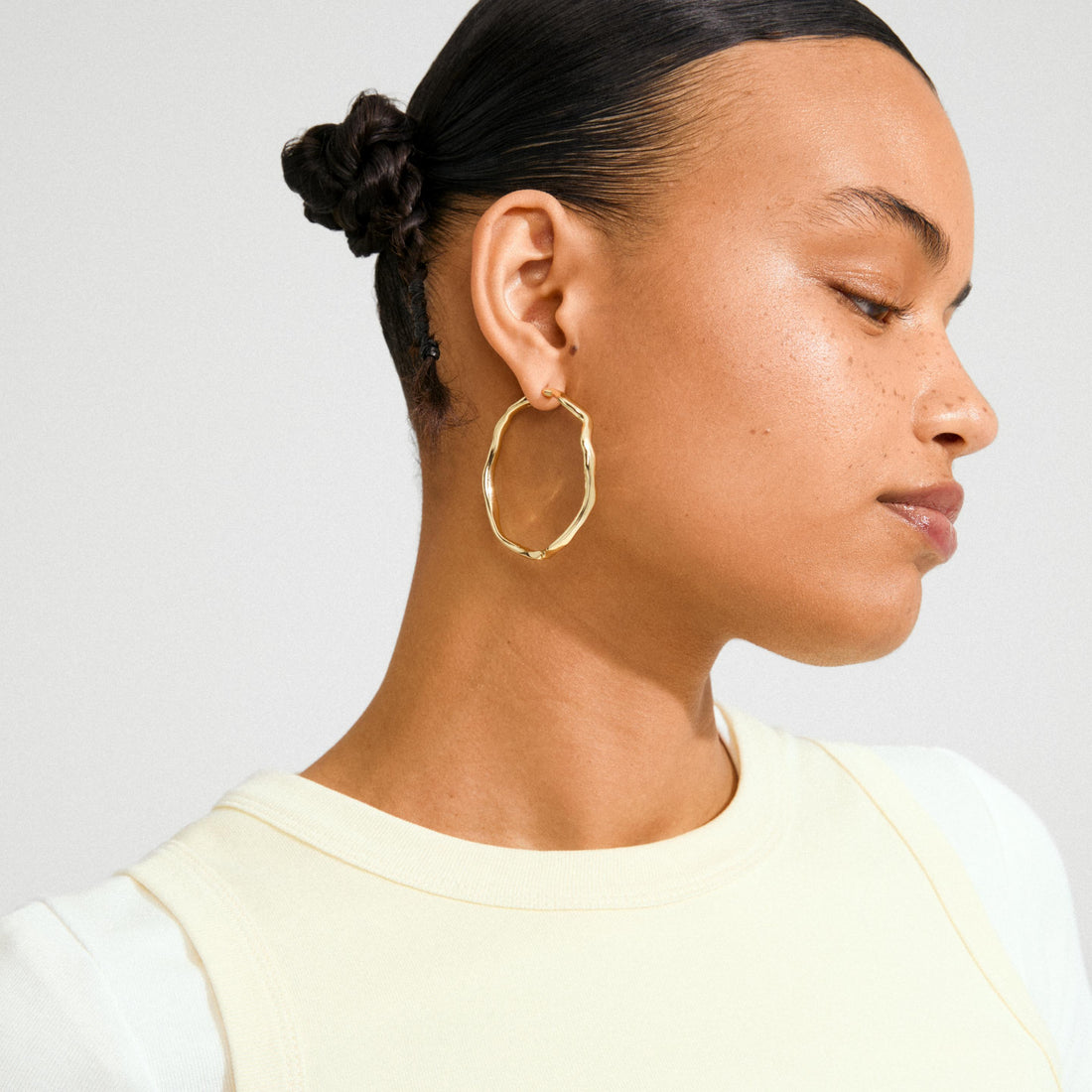 LARKIN recycled large wavy hoop earrings