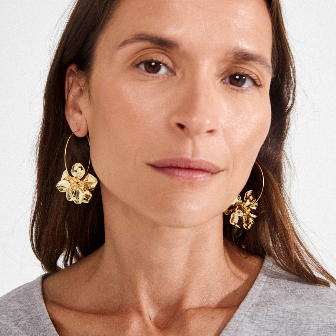 LUNITH boucles d’oreilles pendentif fleur recyclées