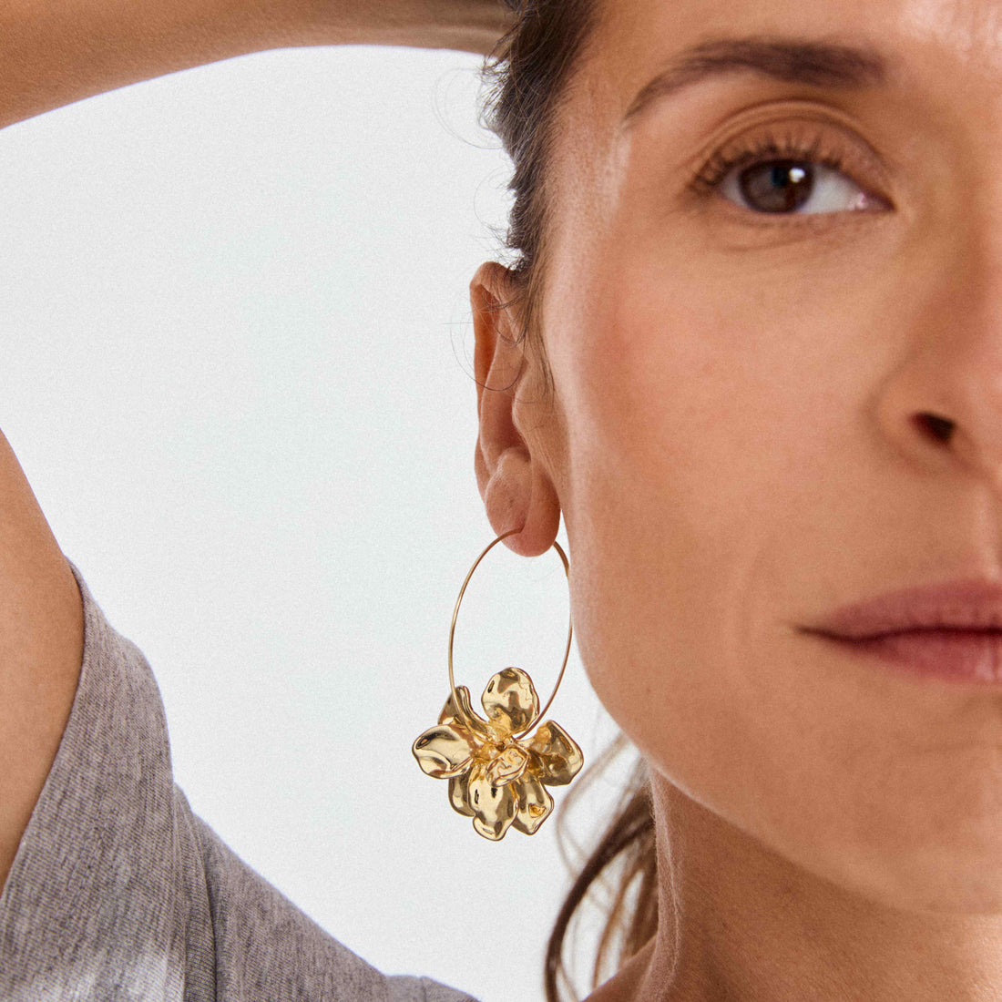 LUNITH boucles d’oreilles pendentif fleur recyclées