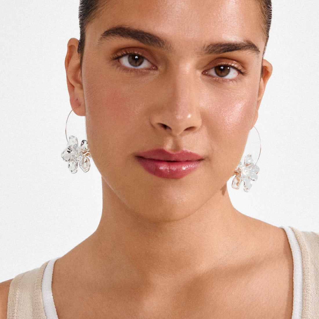 LUNITH boucles d’oreilles pendentif fleur recyclées