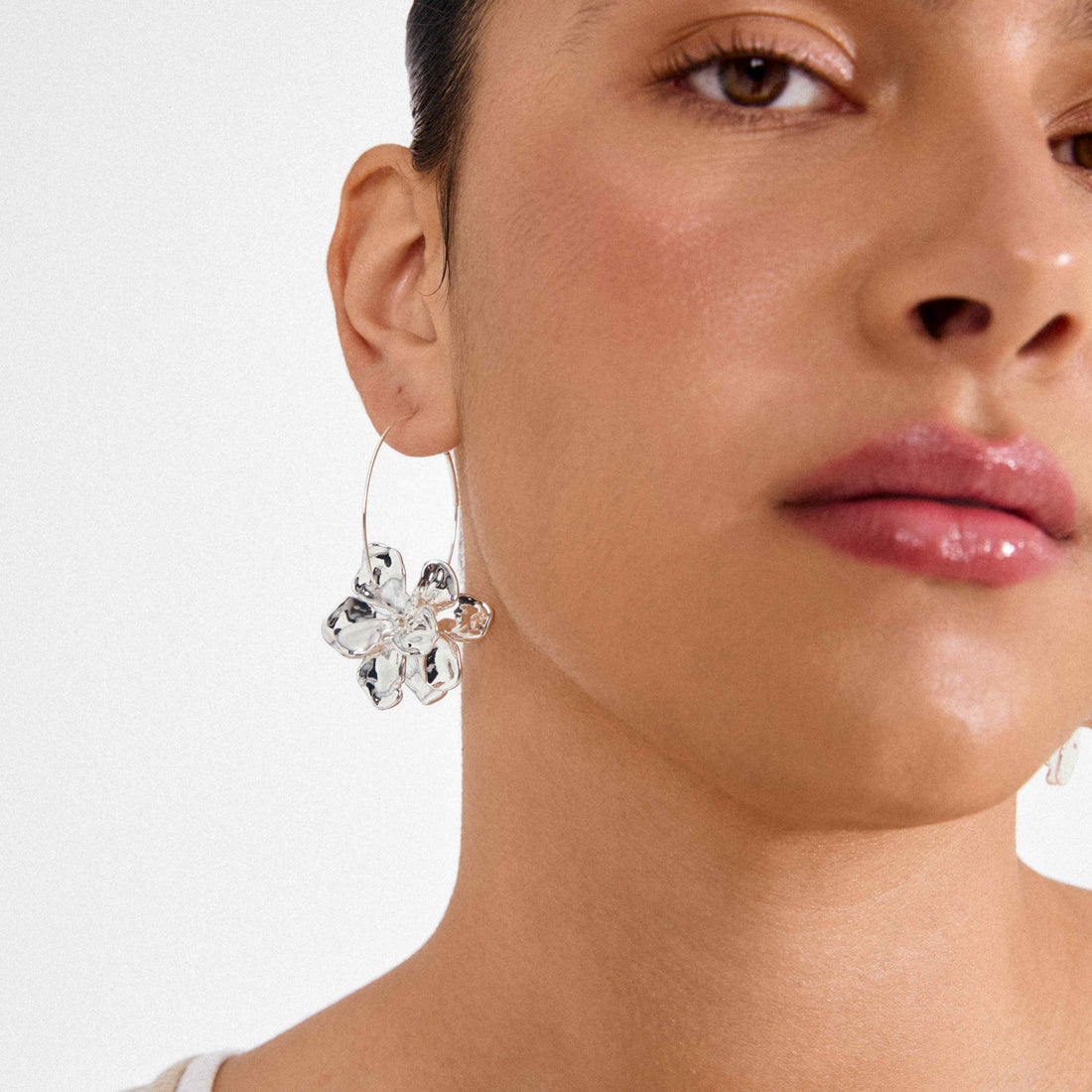 LUNITH boucles d’oreilles pendentif fleur recyclées