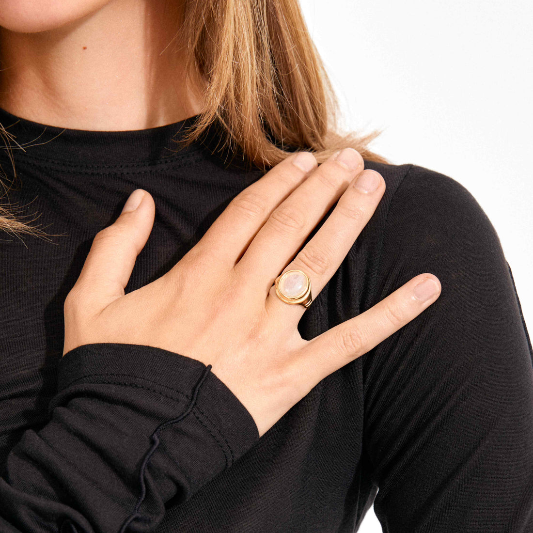 LYNDON recycled rose quartz ring