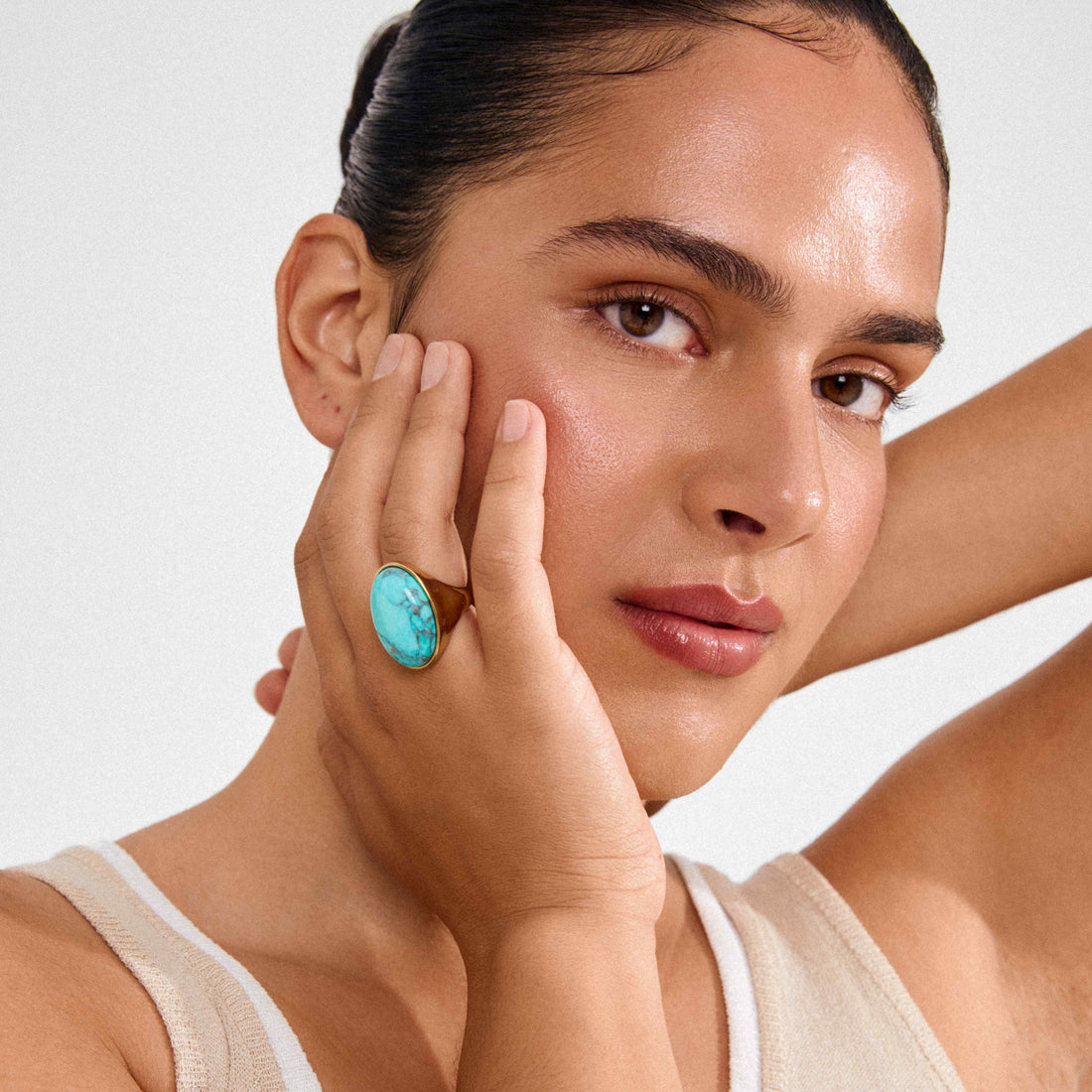 THALEN bague pierre turquoise recyclée