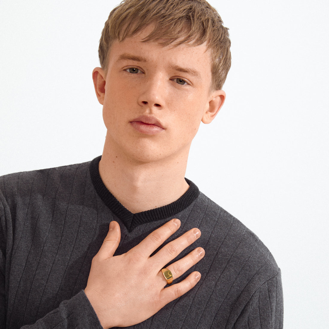 ORIEM recycled chunky signet ring