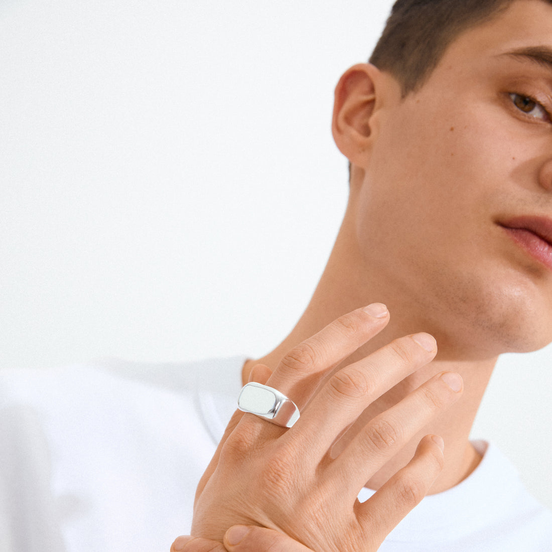 AERO recycled chunky signet ring