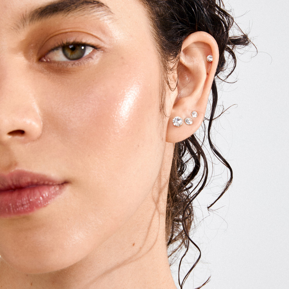 MILLIE crystal stud earrings 3-in-1