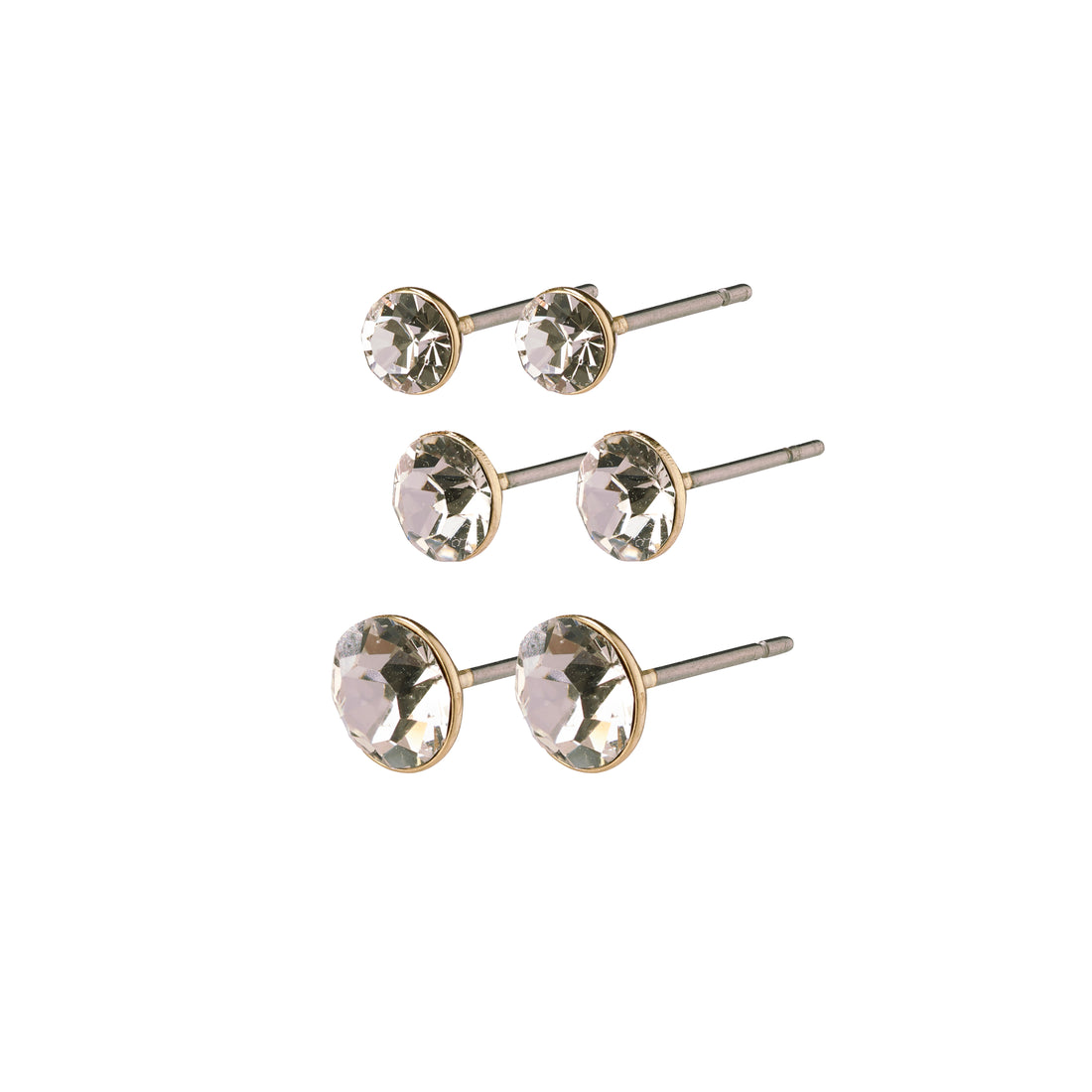 MILLIE crystal stud earrings 3-in-1