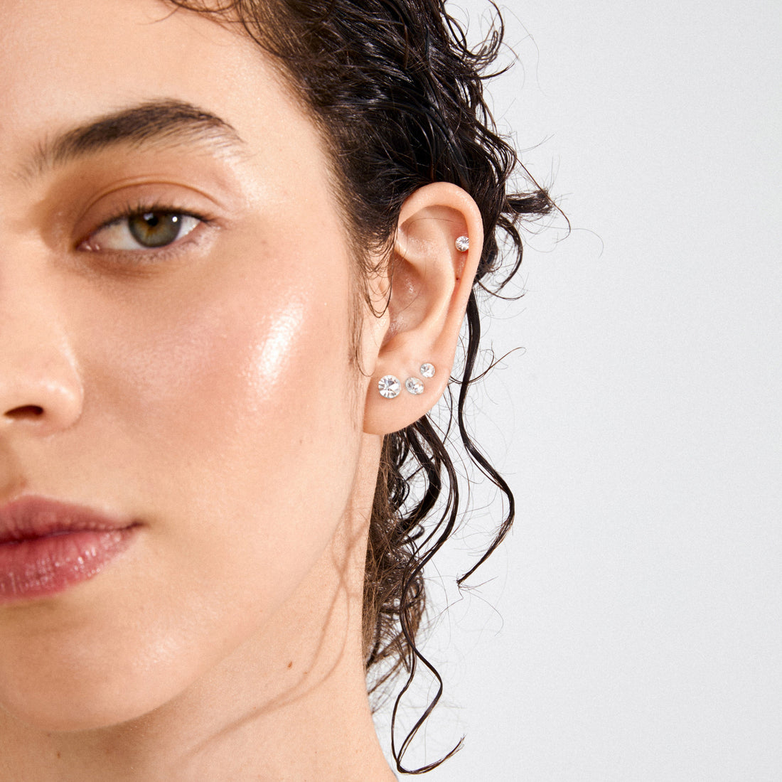 MILLIE crystal stud earrings 3-in-1