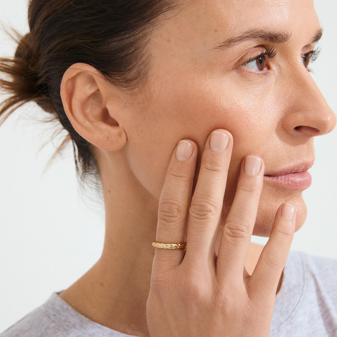 xDEA Etch Recycled Textured Ring