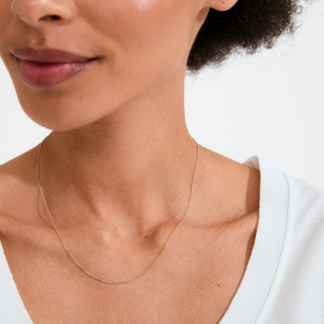 xDEA Beam Collier chaîne gourmette fine recyclé 42 cm