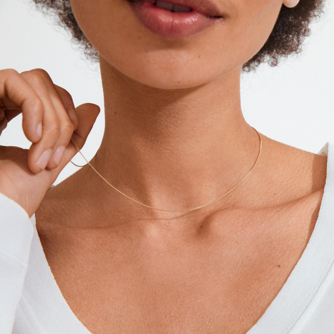 xDEA Beam Collier chaîne gourmette fine recyclé 42 cm