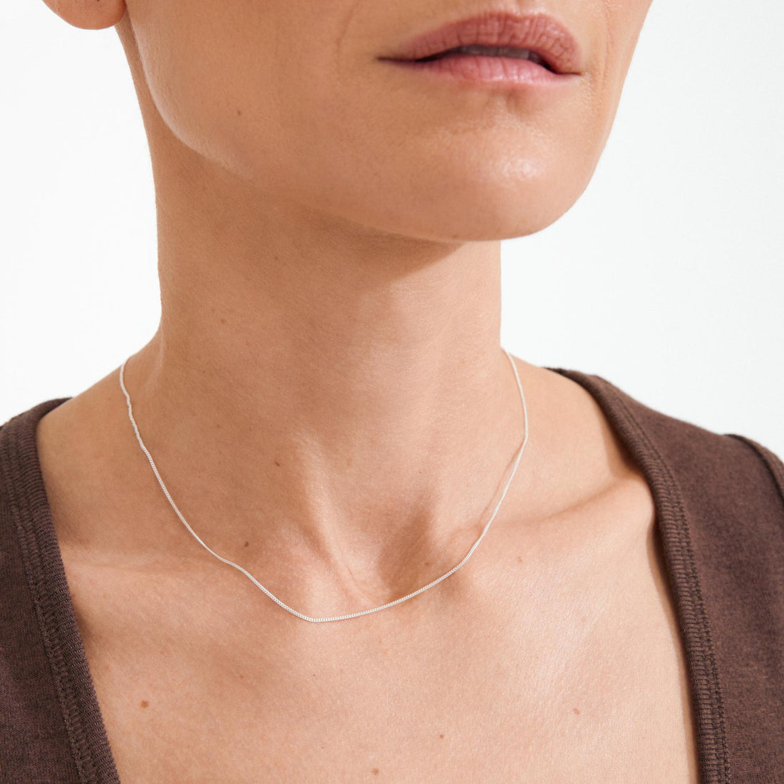 xDEA Beam Collier chaîne gourmette fine recyclé 42 cm