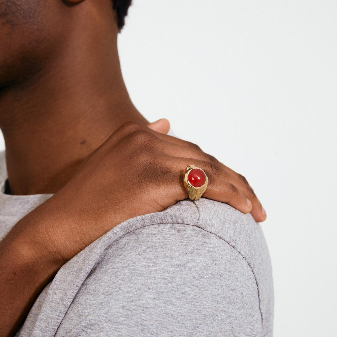 xDEA Pave Recycled Onyx Chunky Ring