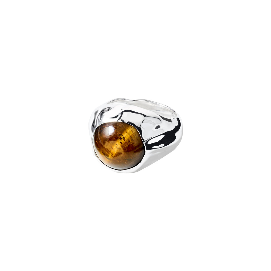 xDEA Pave Recycled Tiger Eye Chunky Ring