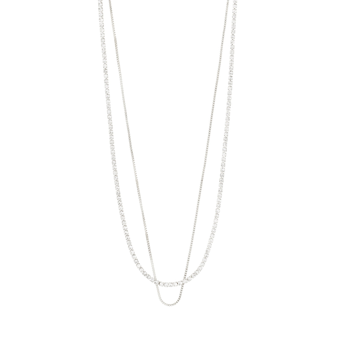 PILGRIM MILLE crystal necklace 2-in-1