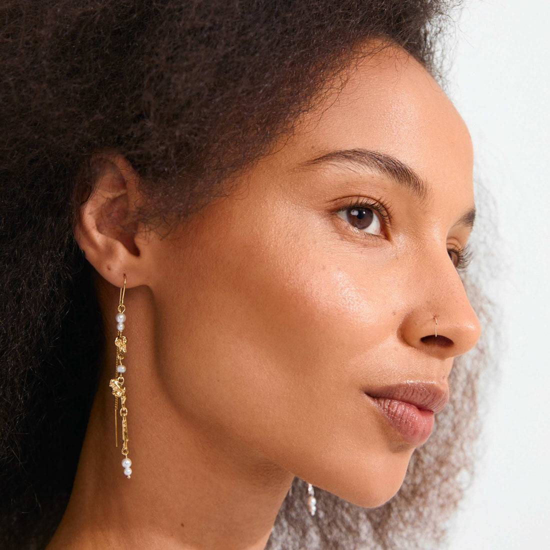 SLOAN recycled pearls chain earrings