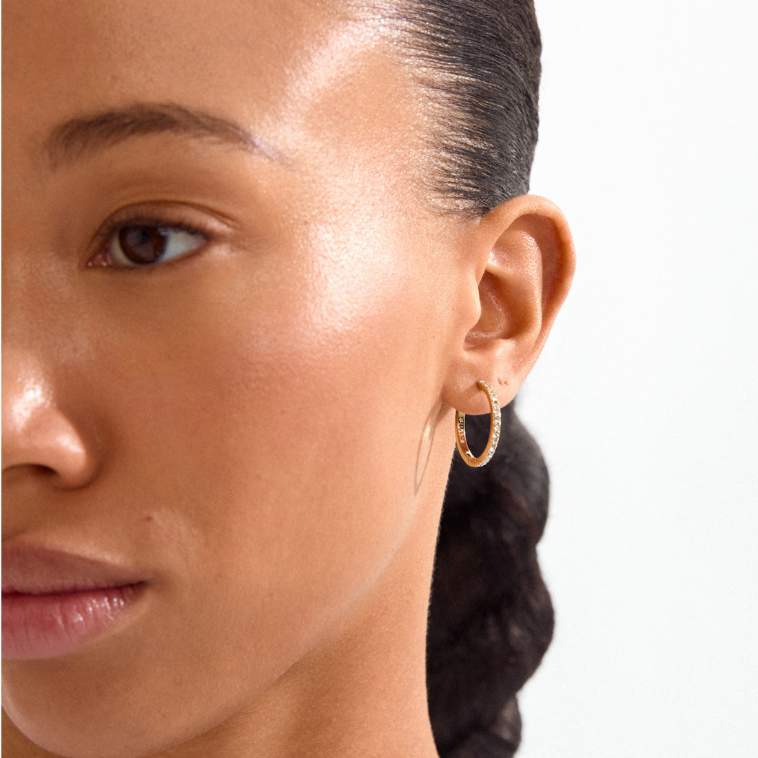 Ebna Large Crystal Hoops 22mm