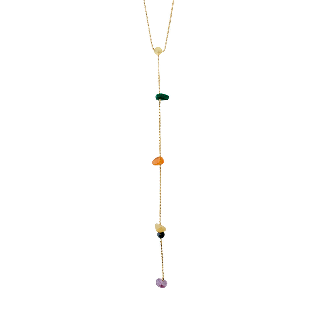 NARI collier en Y pierres semi-précieuses