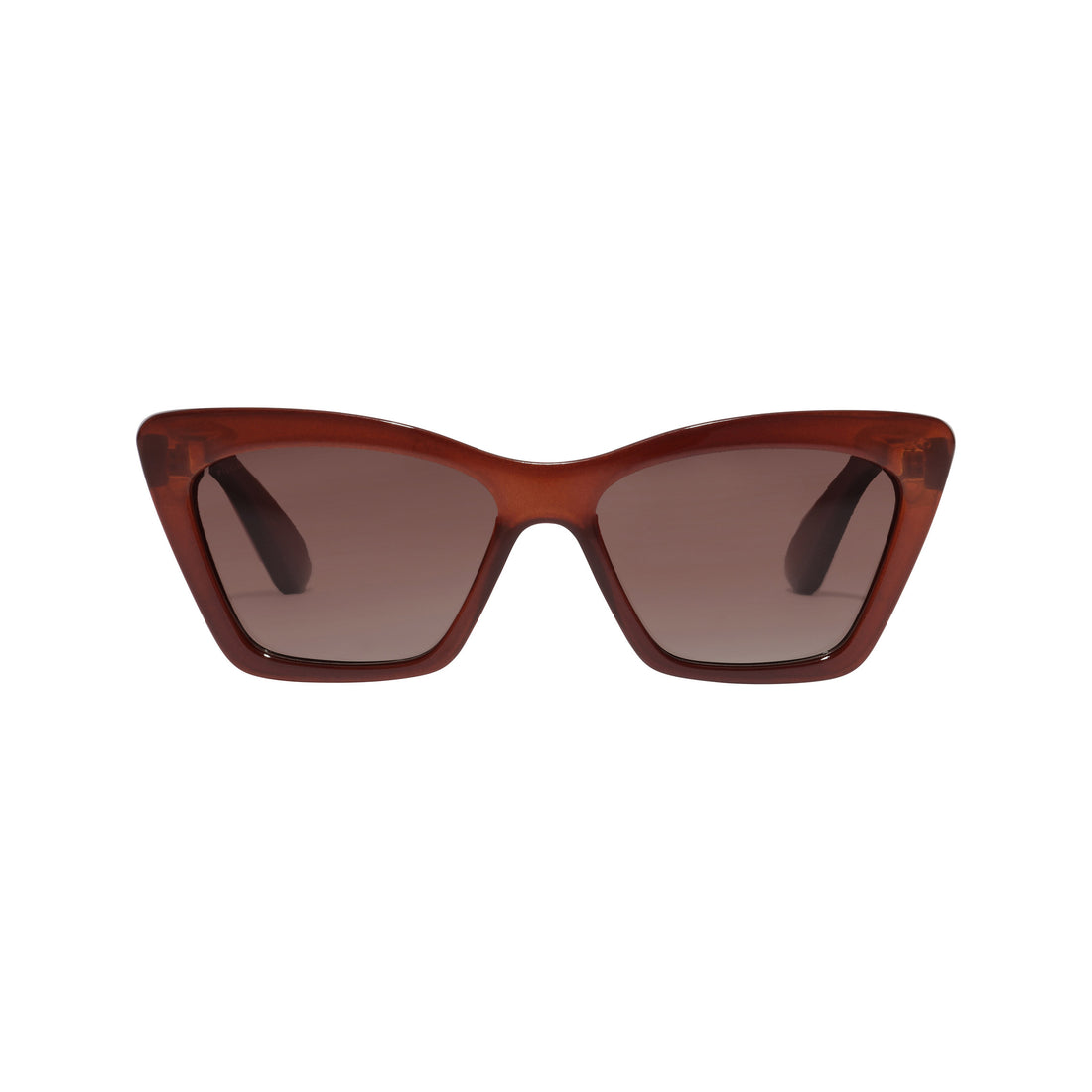 DAKOTA angular cat-eye shaped sunglasses brown - PILGRIM