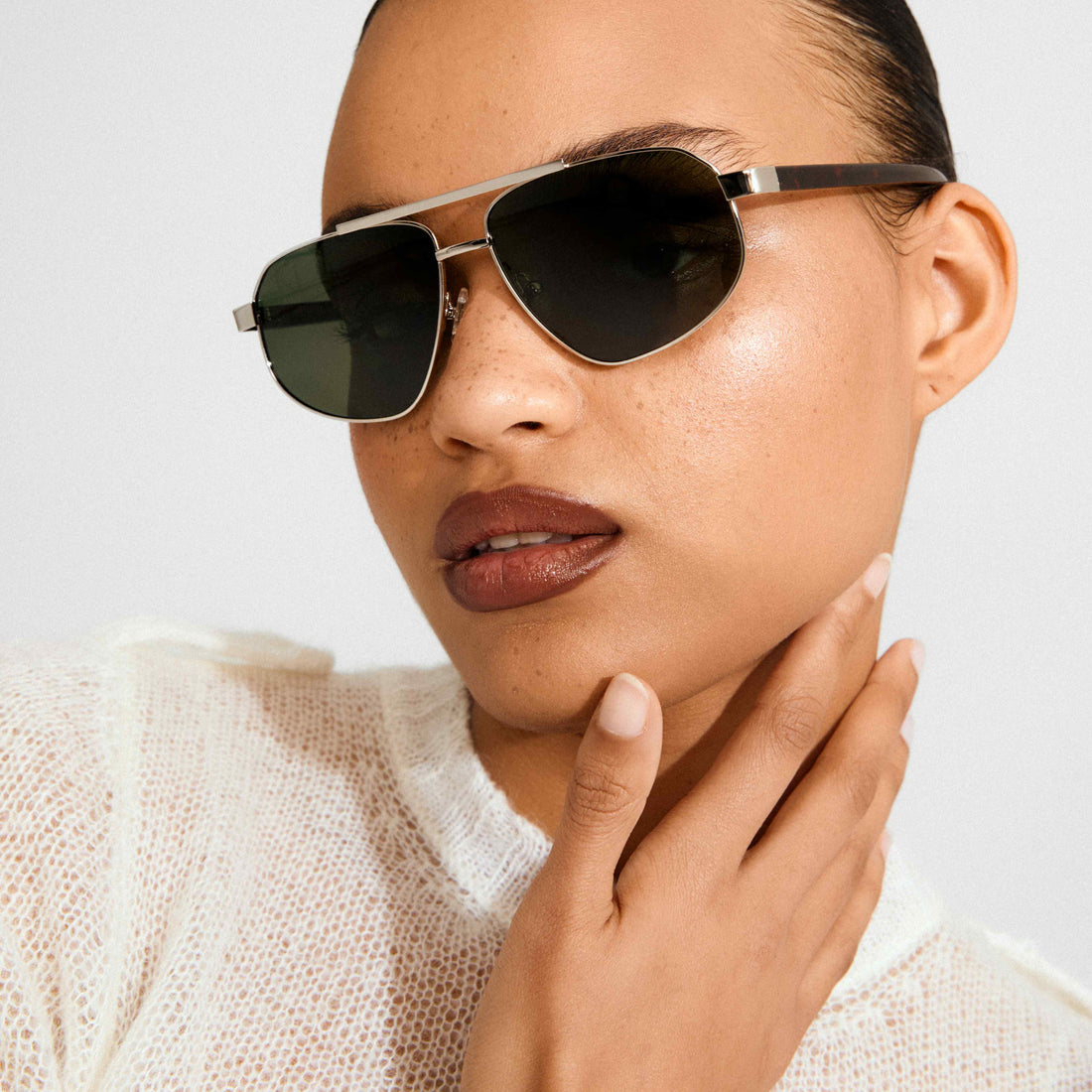 CAI lunettes de soleil recyclées brun/argent