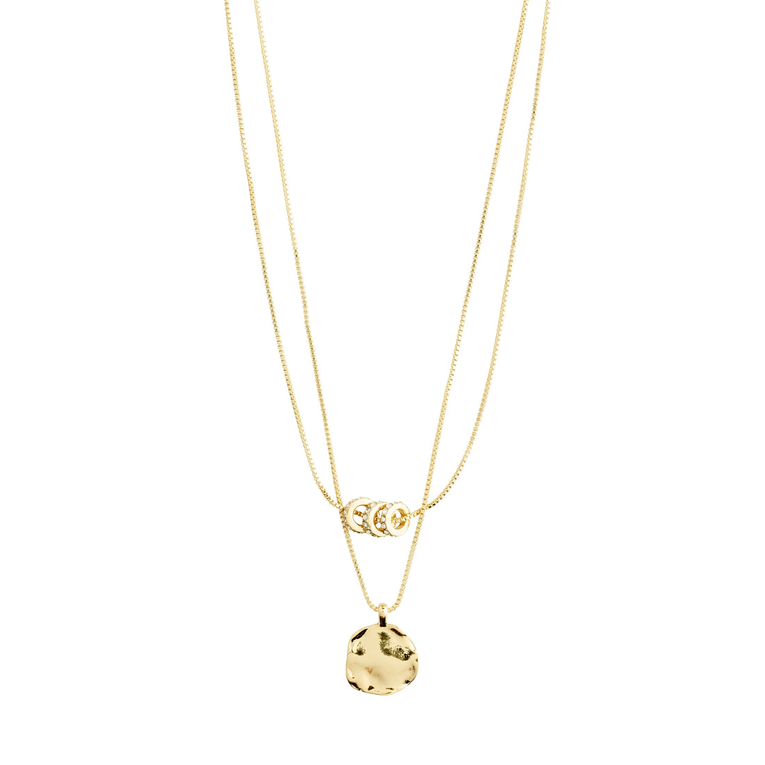 AYO recycled necklace with coin & crystal