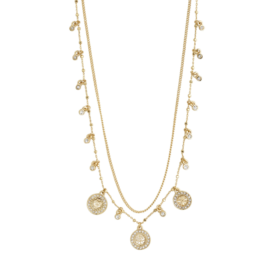 VERONICA recycled coins & crystal necklace