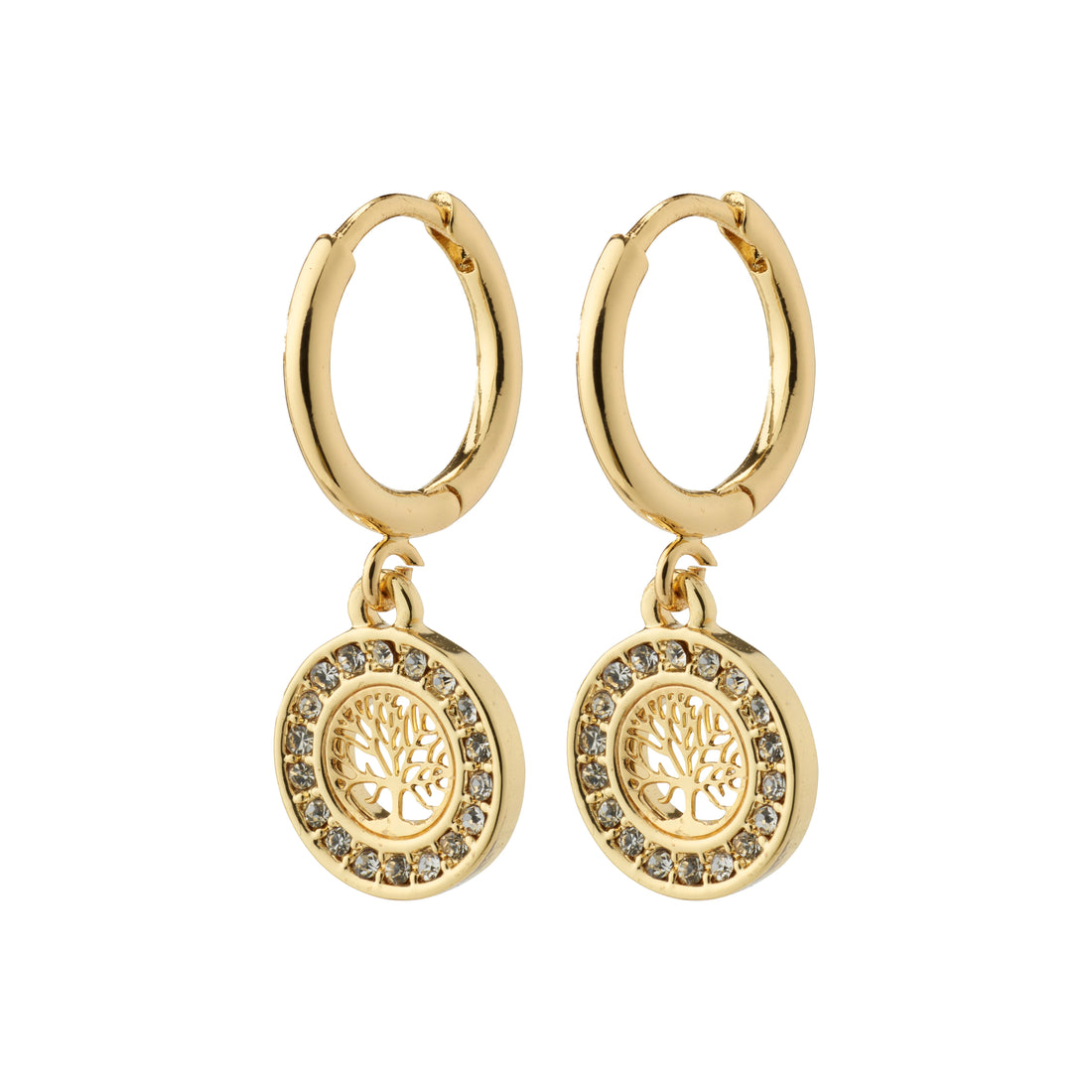 VERONICA recycled coin pendant hoop earrings