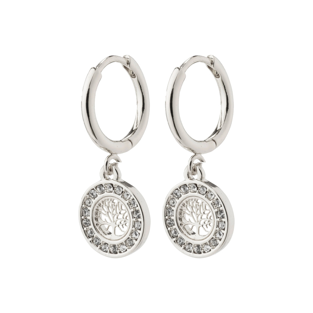 VERONICA recycled coin pendant hoop earrings