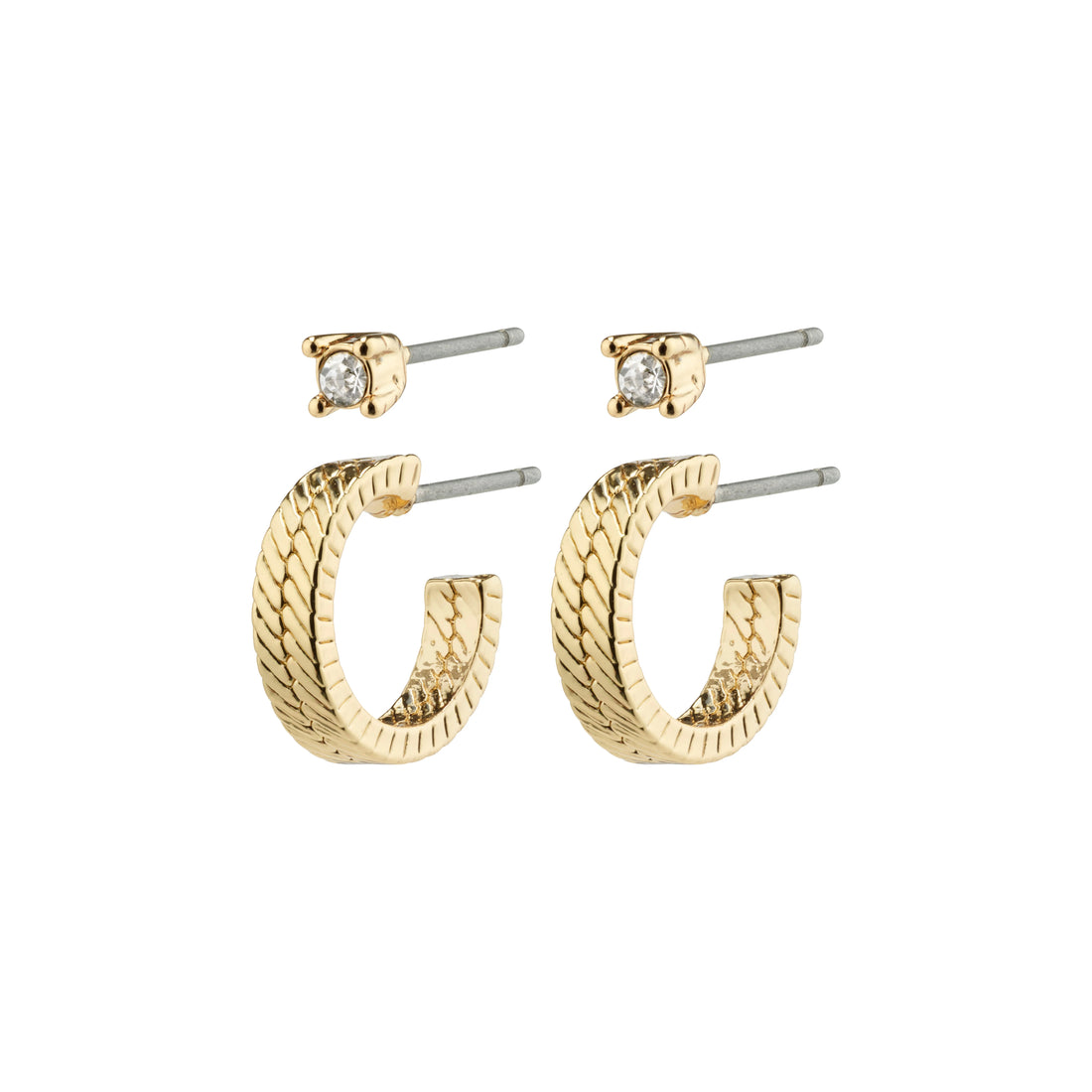 EA recycled hoops & stud earrings 2-in-1