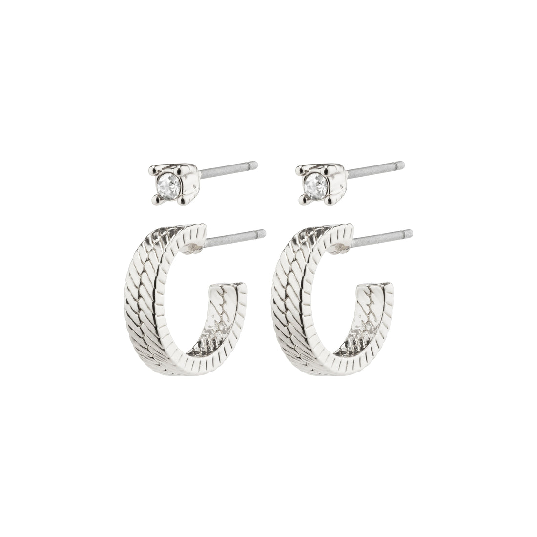 EA recycled hoops & stud earrings 2-in-1