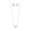 HARLAN ensemble collier et boucles d’oreilles cristaux recyclées