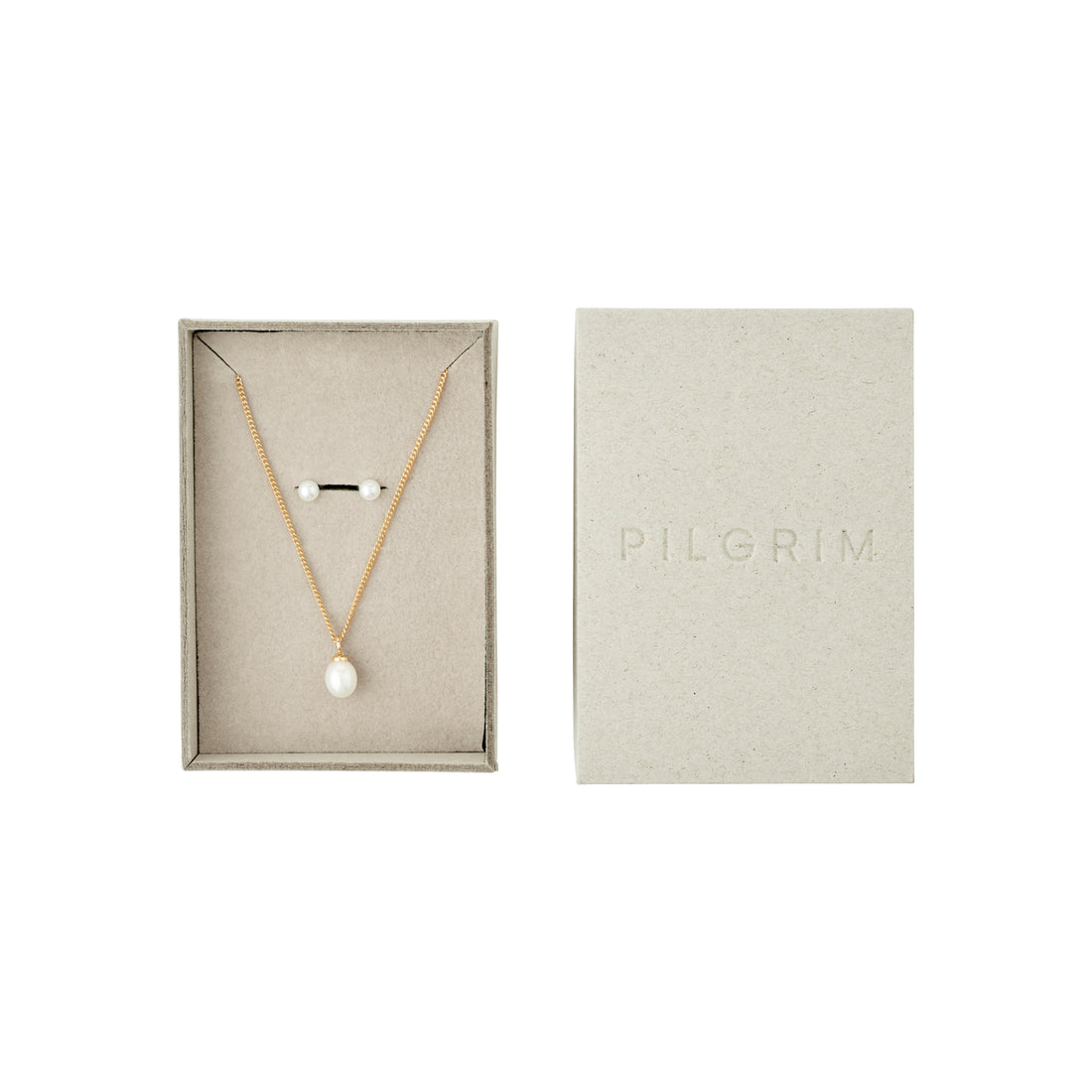 PILGRIM EVENA gift set, necklace & earstuds
