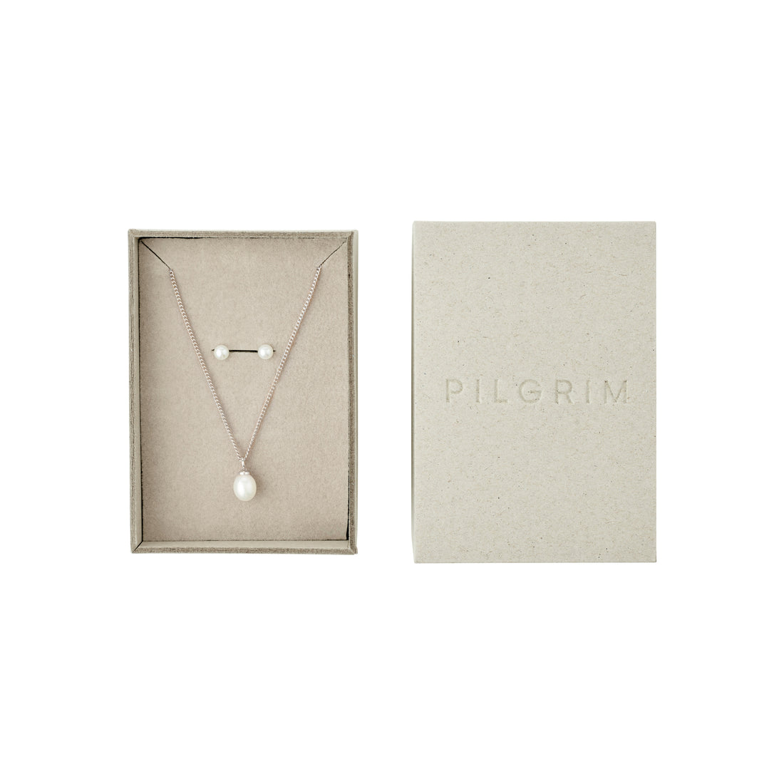 PILGRIM EVENA gift set, necklace & earstuds