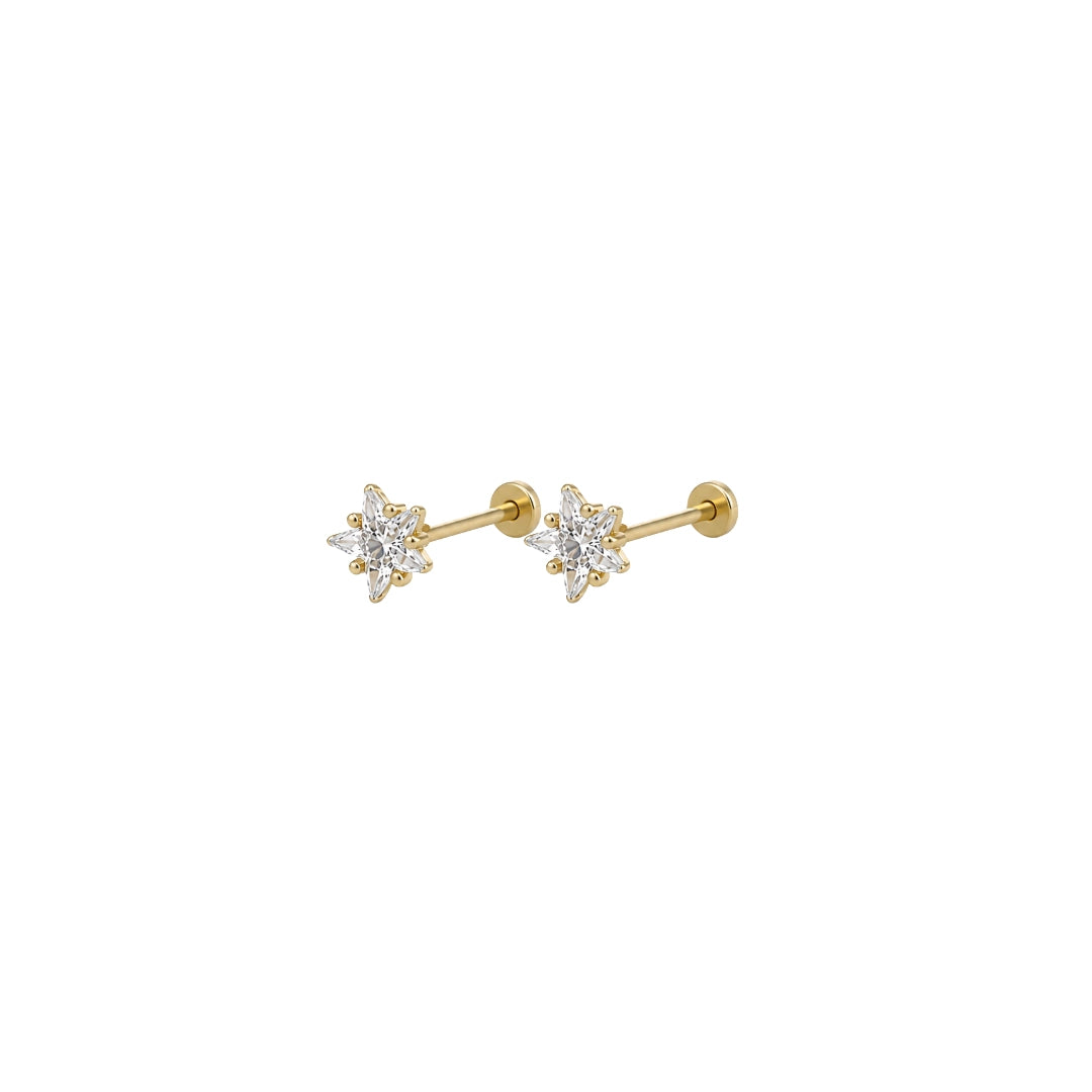 PIERCING STUDIO: Astra Flat Back 24K PVD Gold Piercing