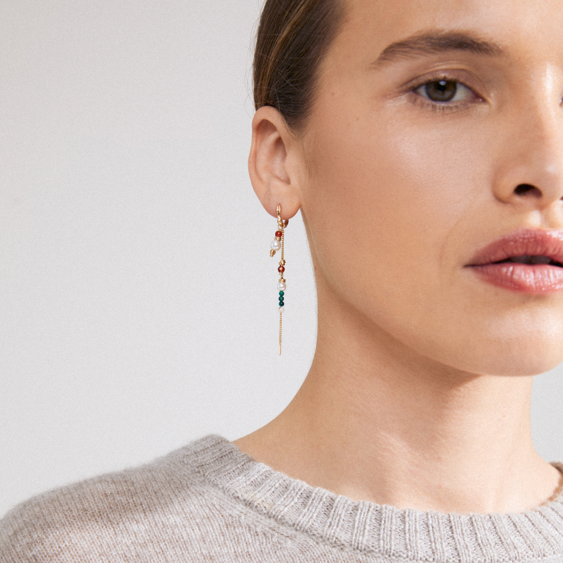 SIBYL glass beads single earring
