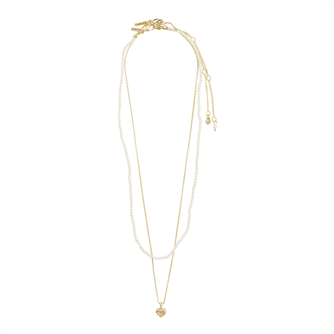 ARLET Collier microperles et pendentif en coeur, 2-en-1