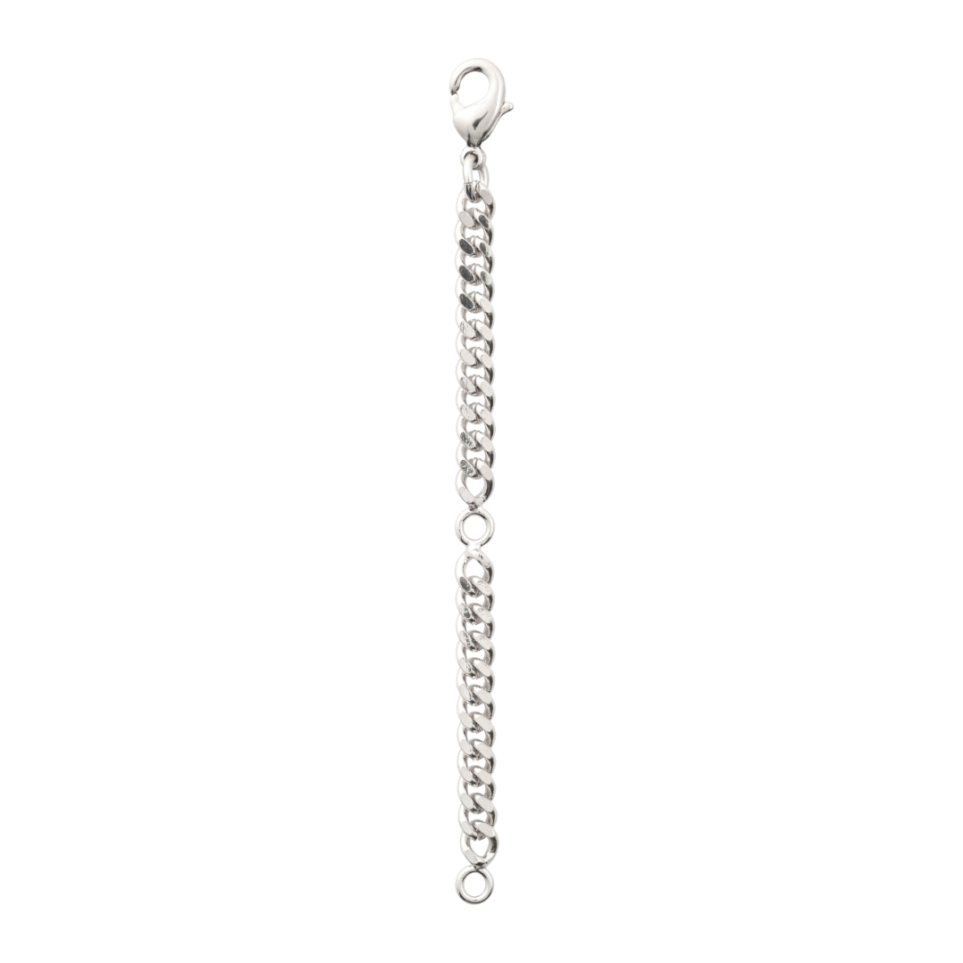 RECYCLED EXTENSION CHAIN, 9 cm, silver-plated