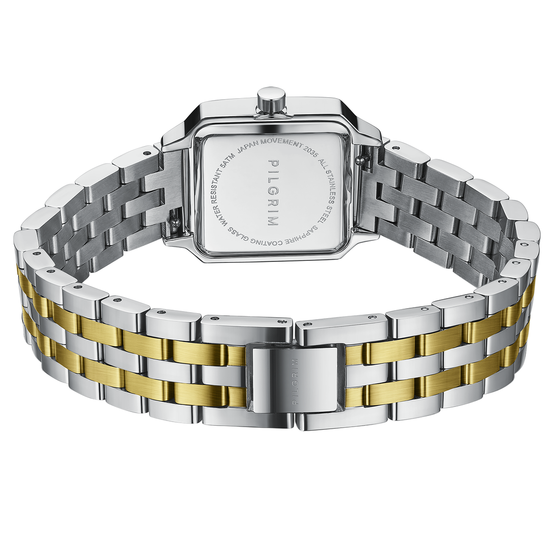 THYRA Montre Essential carrée à maillons deux tons