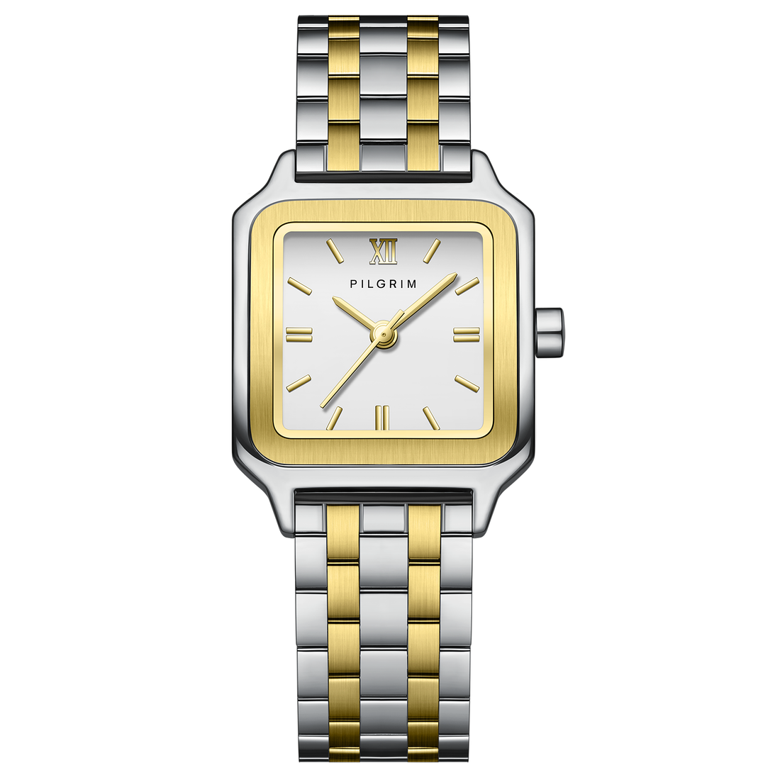 THYRA Montre Essential carrée à maillons deux tons