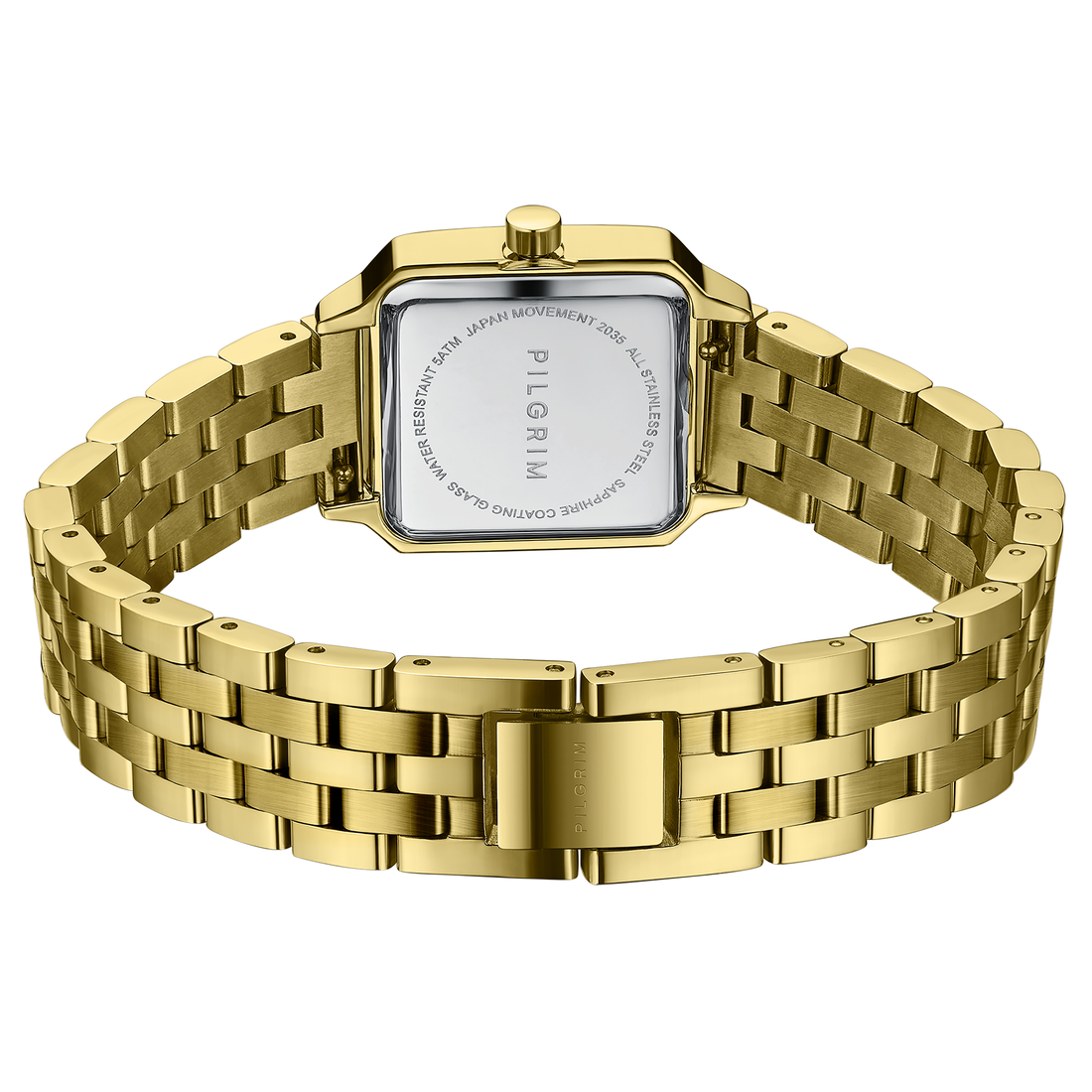 EVIG Montre Essential carrée à maillons or