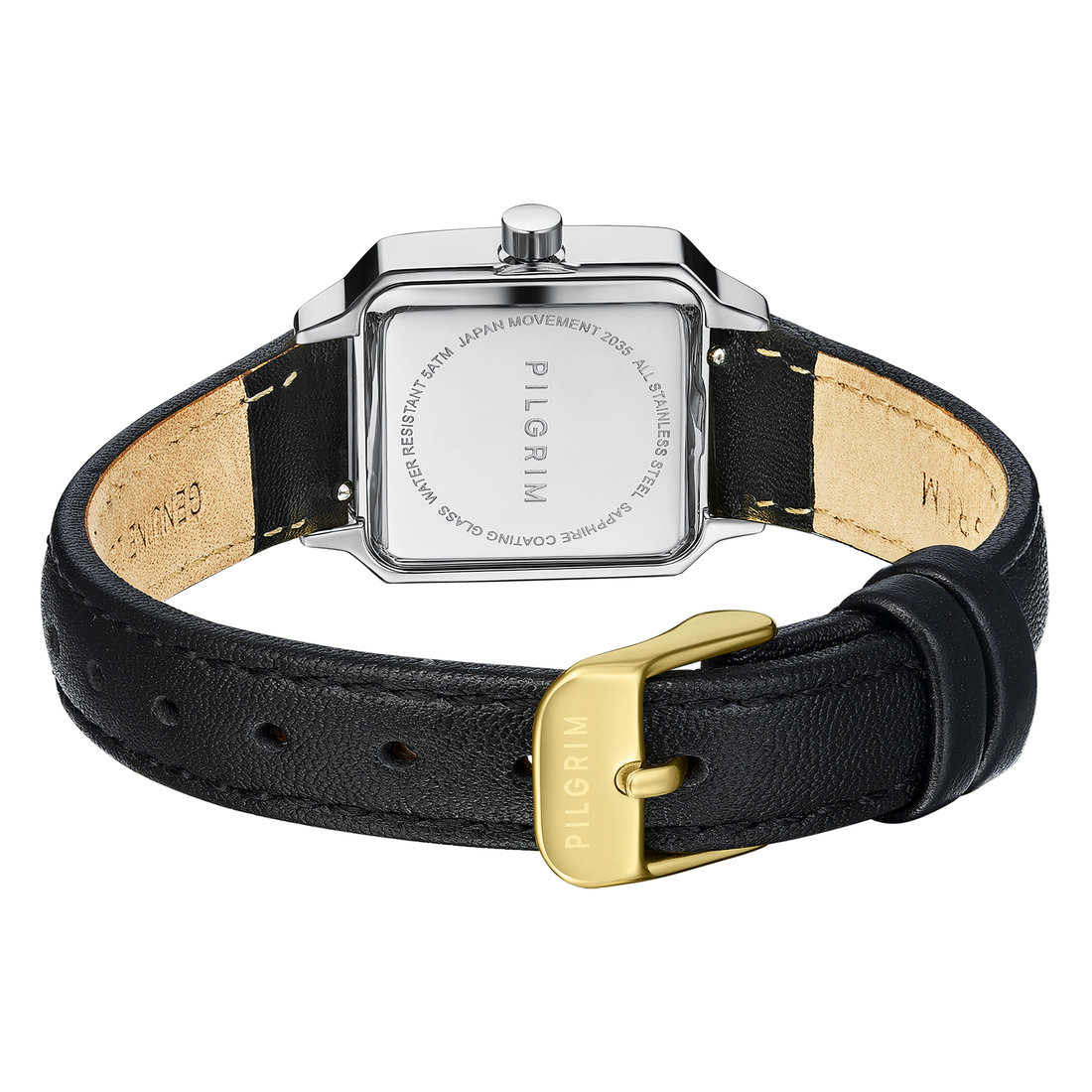 VIGGA Essential Square Leather Strap Watch