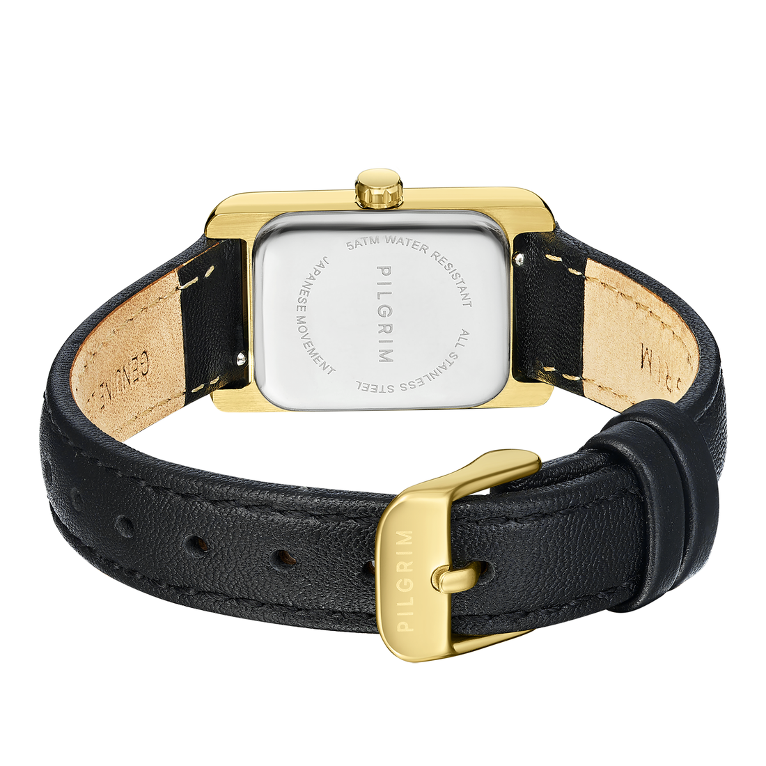 HAVEN Signature Rectangle Leather Strap Watch