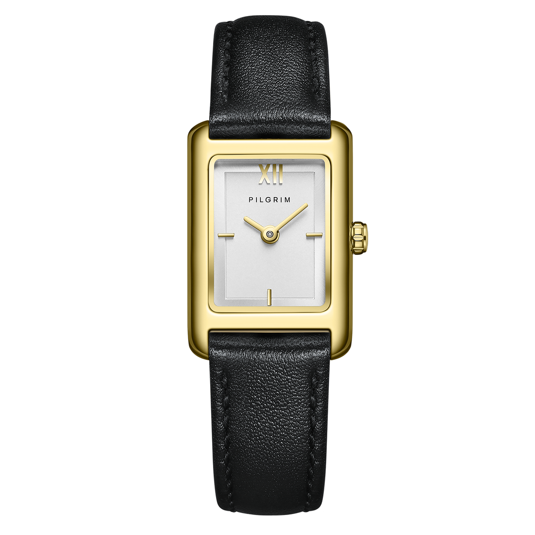 HAVEN Signature Rectangle Leather Strap Watch