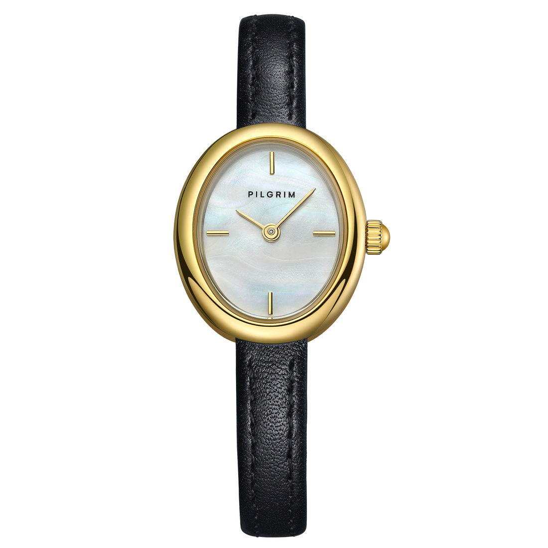 LILJA Montre Moment ovale à bracelet en cuir