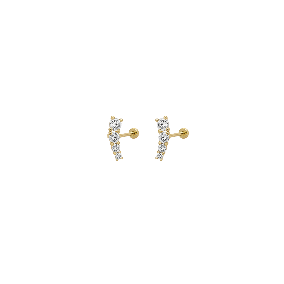 PIERCING STUDIO: Elysia Flat Back 24K PVD Gold Piercing