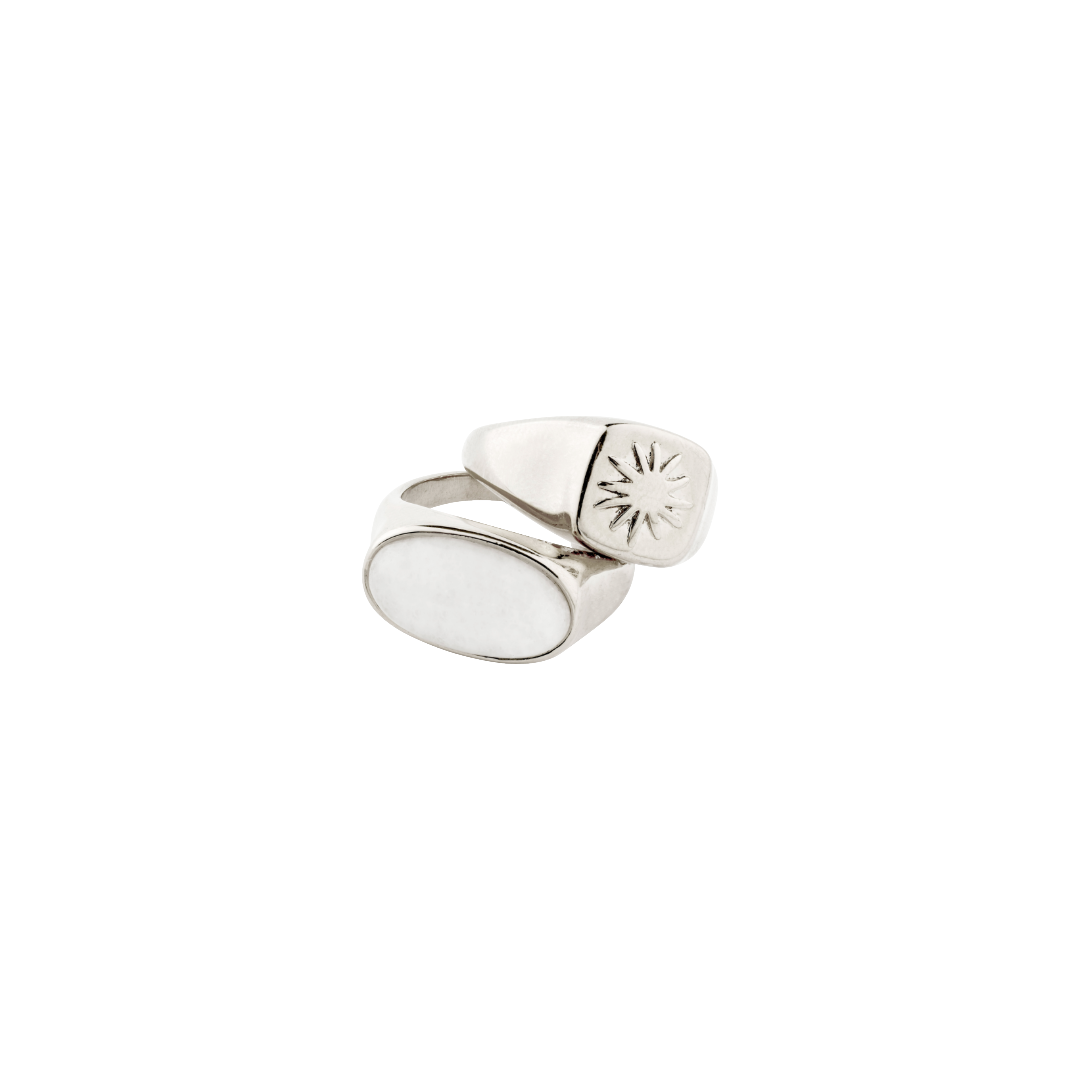 PRISM recycled signet rings 2-in-1 set