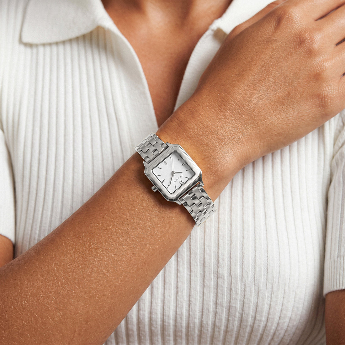 KARIN Montre Essential carrée à bracelet à maillons