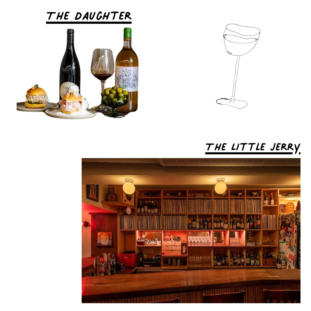 Toronto bars The Little Jerry and The Daughter—casual charm meets elegant cocktails and moody ambiance.