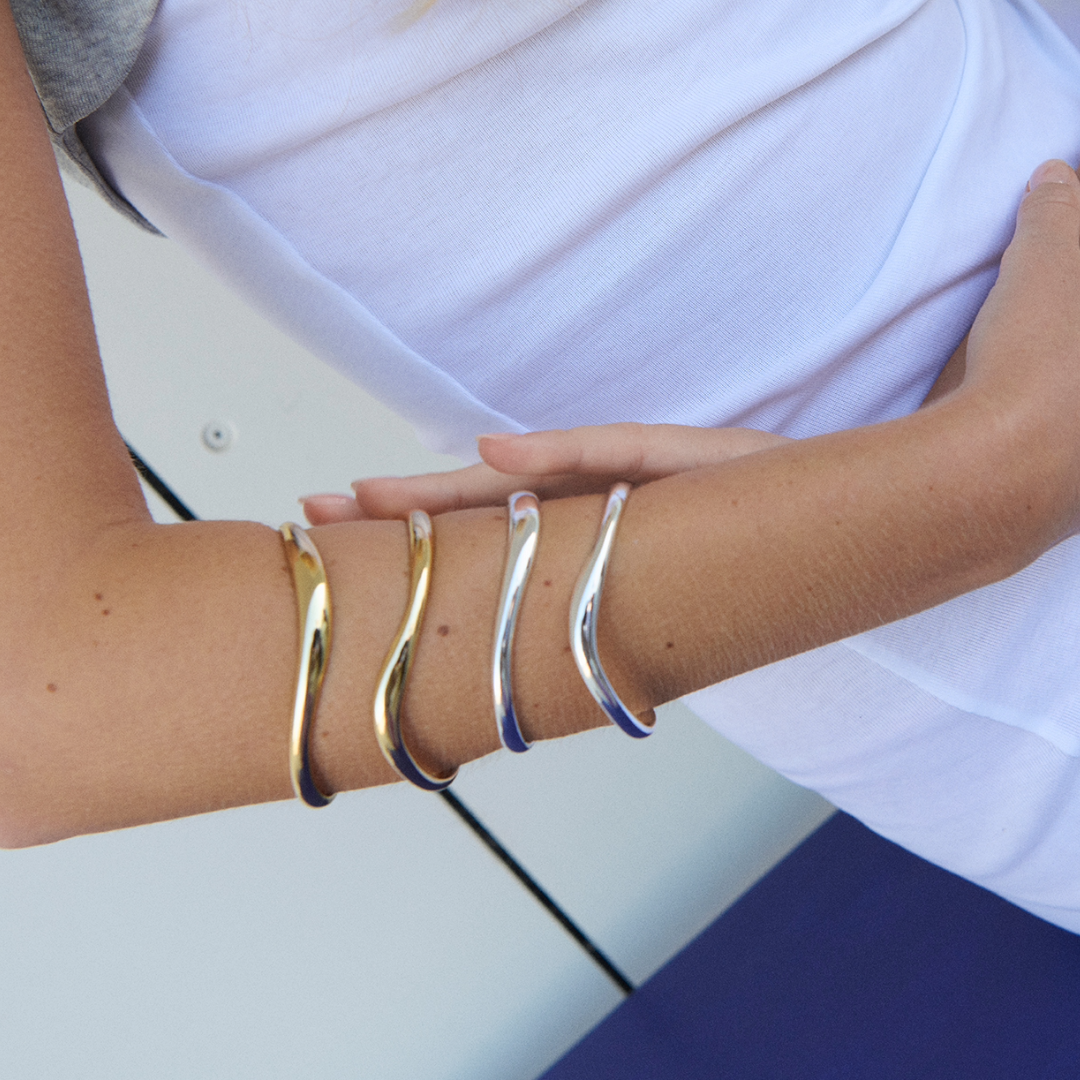 xEVA MELOCHE Recycled Double Bangle