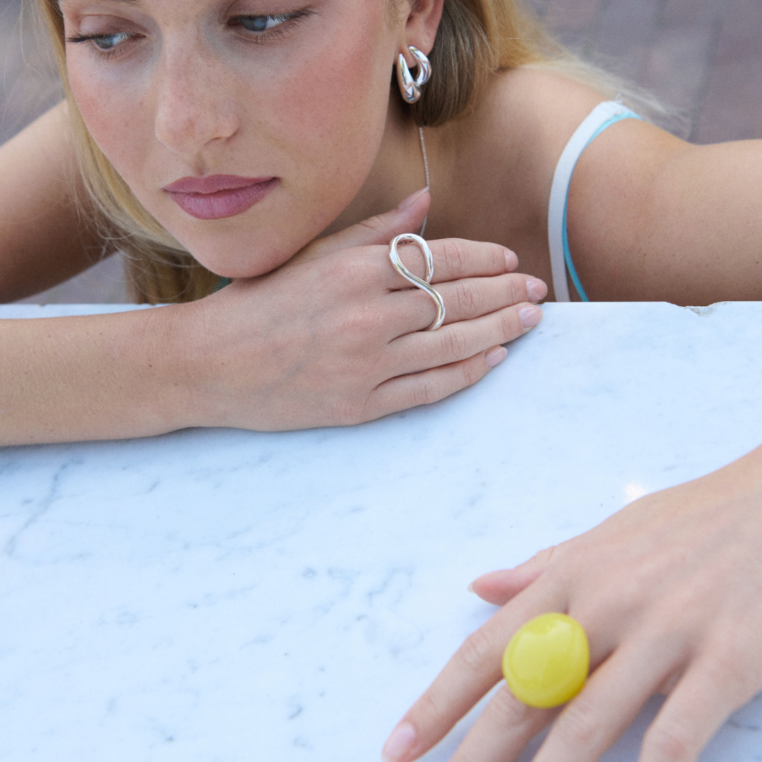 xEVA MELOCHE Waterproof Chunky Yellow Ring